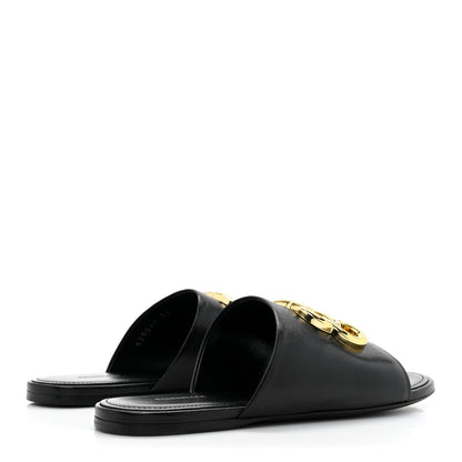 Balenciaga Shiny Sheepskin Oval BB Mule Sandals 36 Black 5 of 9