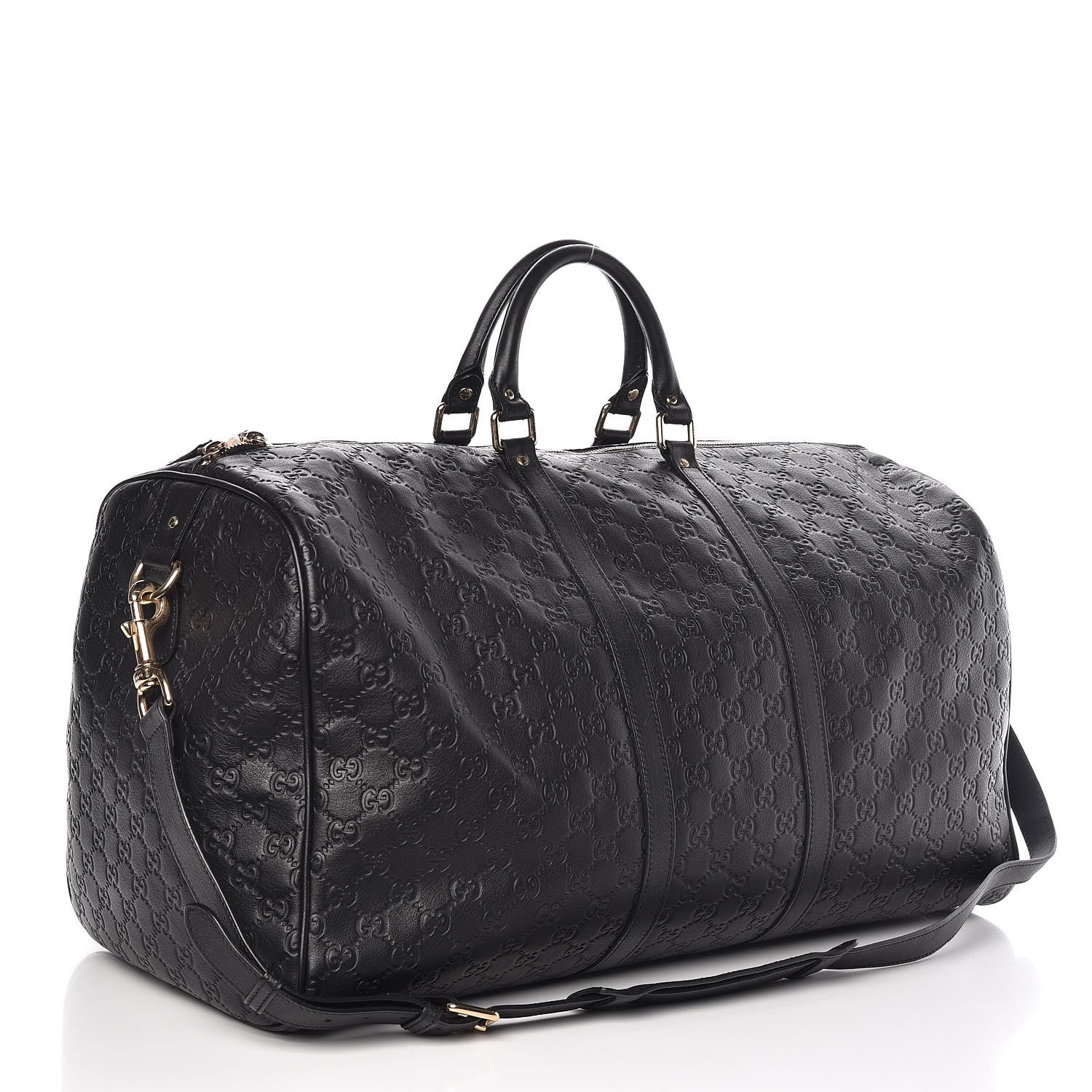Gucci Guccissima Large Carry On Duffle Black 3 of 7