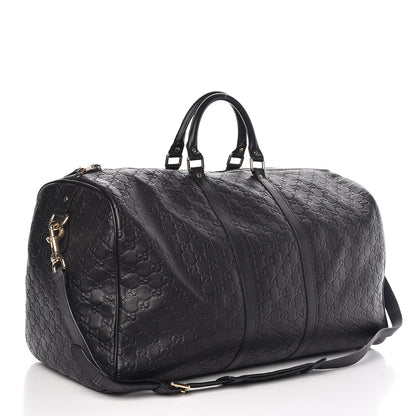 Gucci Guccissima Large Carry On Duffle Black 3 of 7