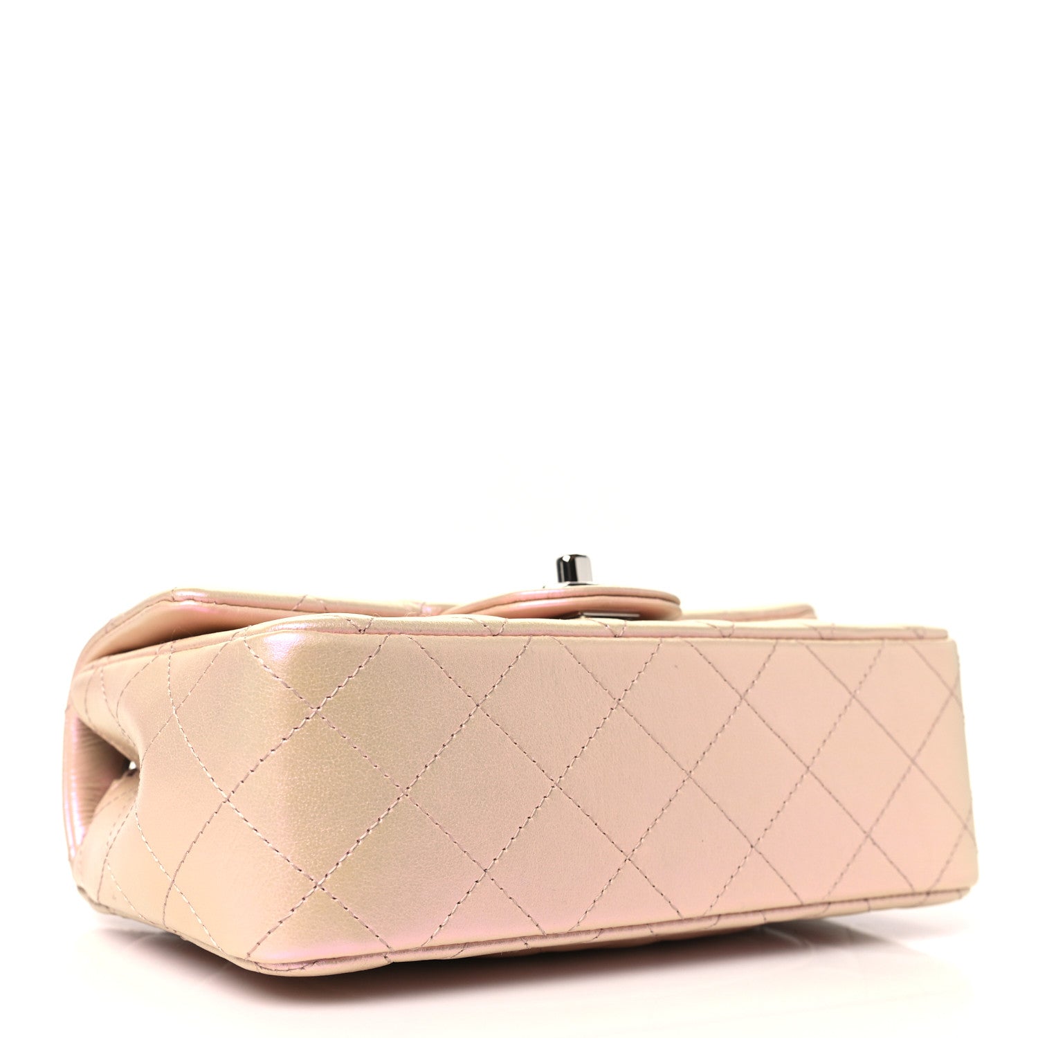 Chanel Iridescent Calfskin Quilted Mini Rectangular Flap Pink 4 of 11