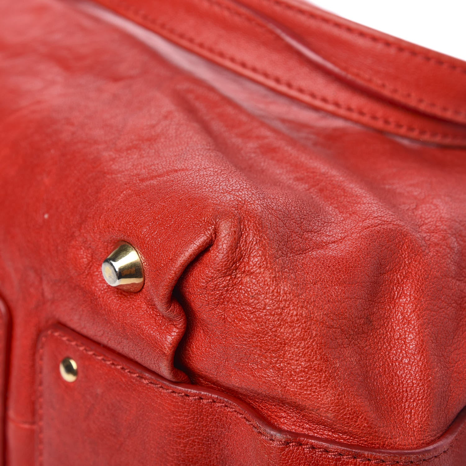 Chloe Lambskin Large Angie Shoulder Bag Red 10 of 12
