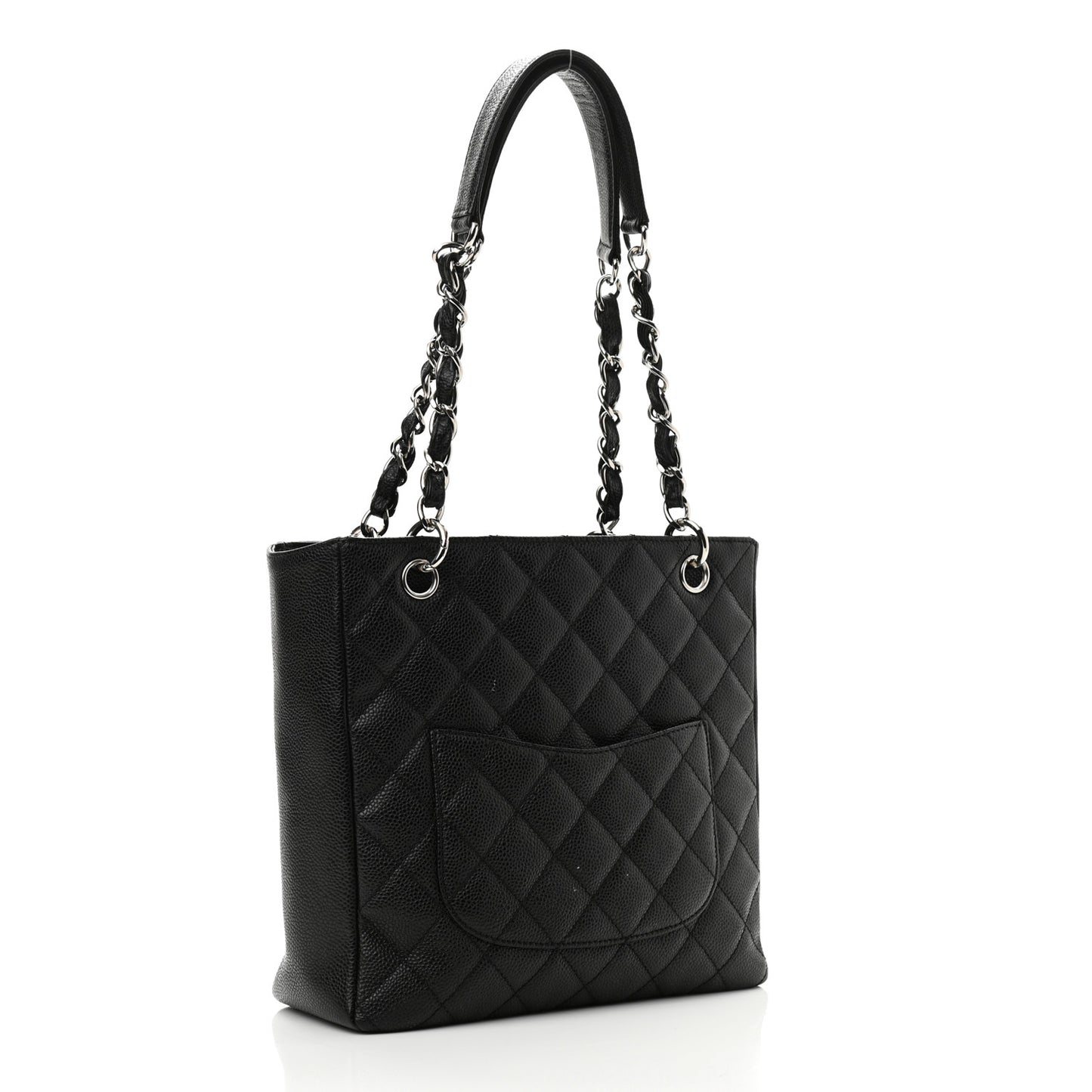 Caviar Quilted Petit Shopping Tote PST Black