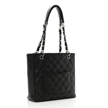 Chanel Caviar Quilted Petit Shopping Tote PST Black 3 of 11