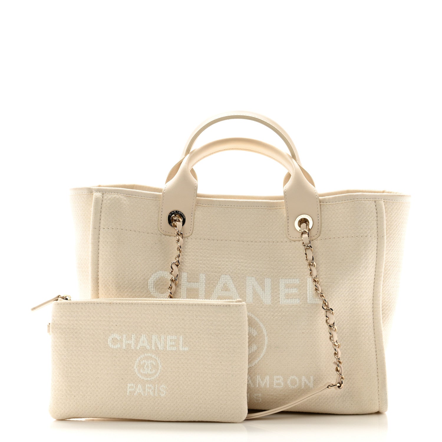 Chanel Mixed Fibers Small Deauville Tote White 3 of 12