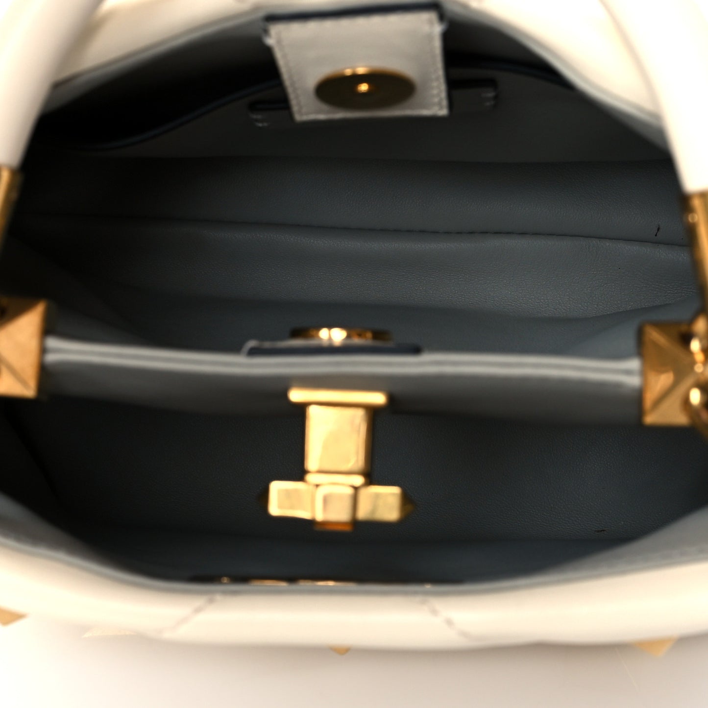 Nappa Small Roman Stud The Handle Bag Ivory