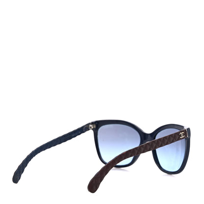 Chanel Acetate Quilted Polarized Butterfly CC Sunglasses 5288-Q Blue Burgundy 4 of 8