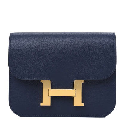 Hermes Evercolor Constance Slim Wallet Bleu Nuit 2 of 6