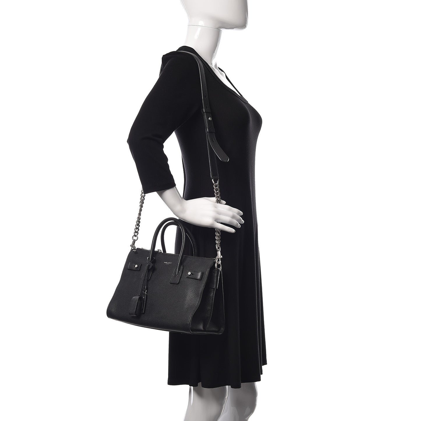 Grained Calfskin Baby Supple Sac De Jour Black