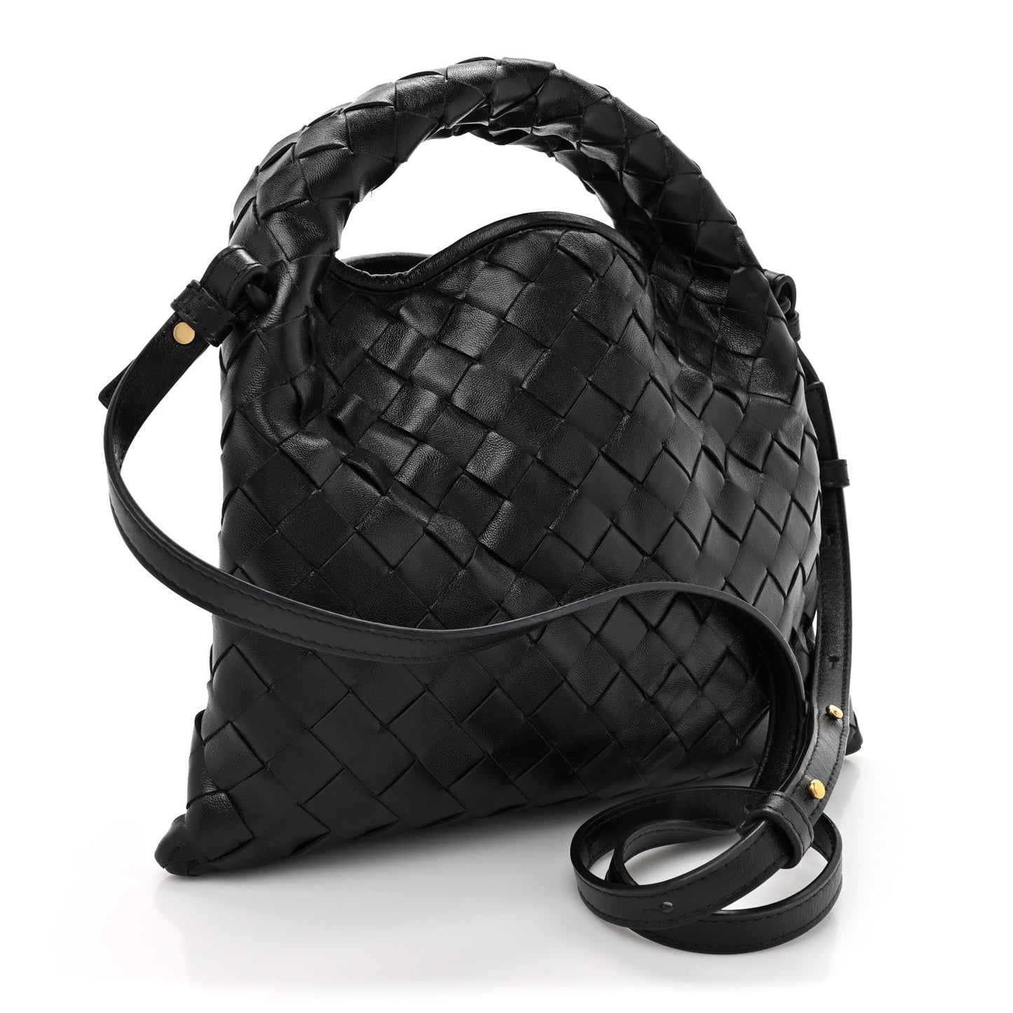 Calfskin Intrecciato Mini Hop Black