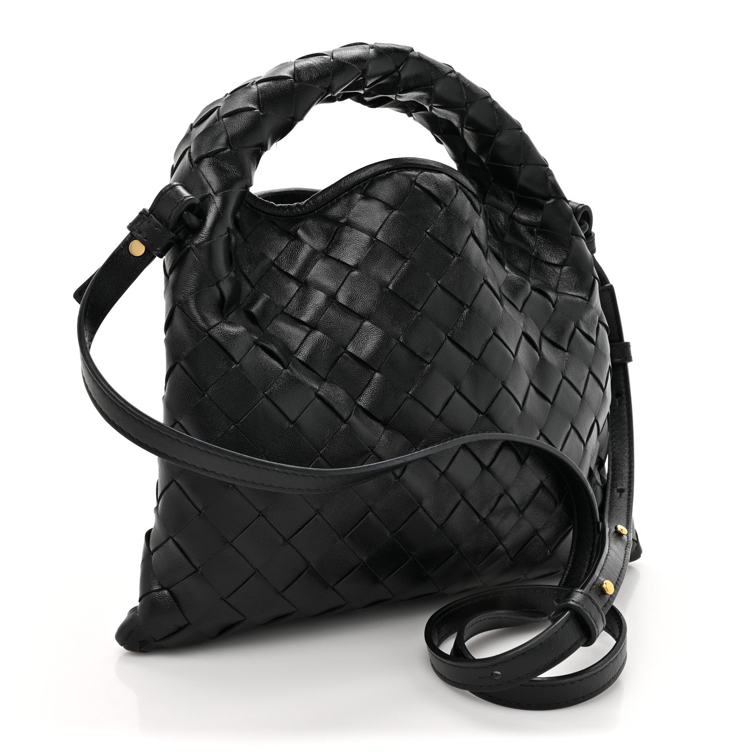 Bottega Veneta Calfskin Intrecciato Mini Hop Black 3 of 10