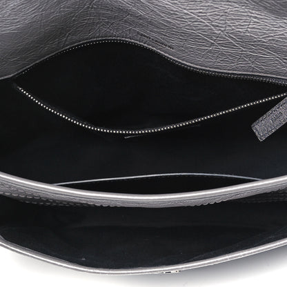 Saint Laurent Crinkled Calfskin Matelasse Monogram Medium Niki Chain Satchel Light Gray 4 of 8