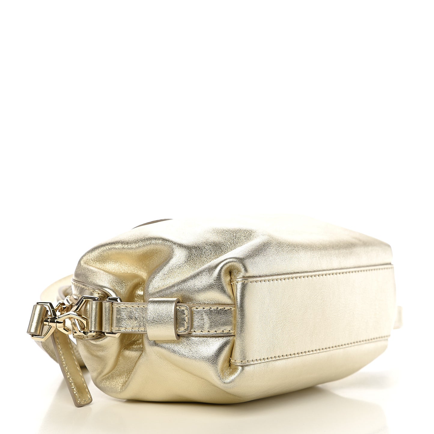 Metallic Calfskin Micro Nightingale Gold