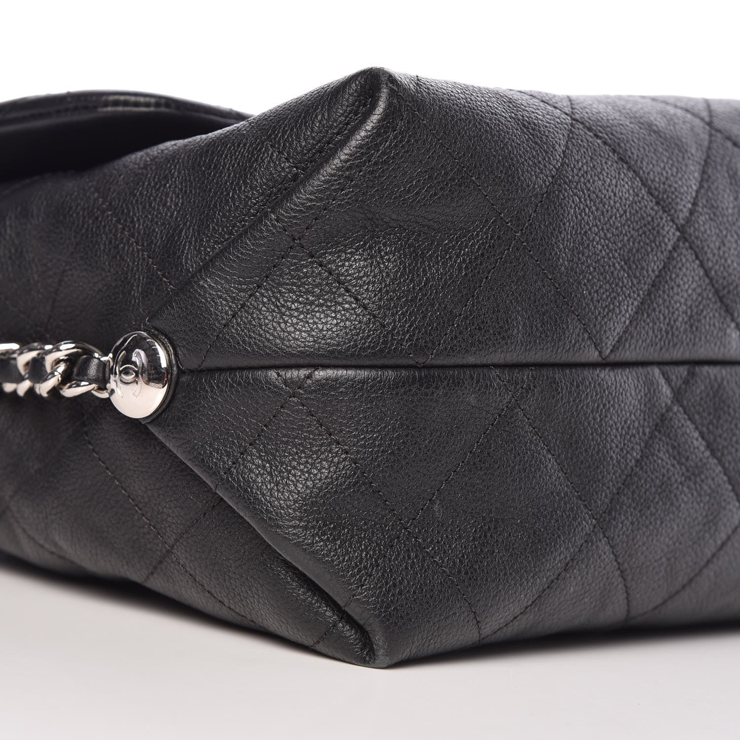Chanel Grained Calfskin Stitched Medium Braided With Style Flap Black 9 of 10