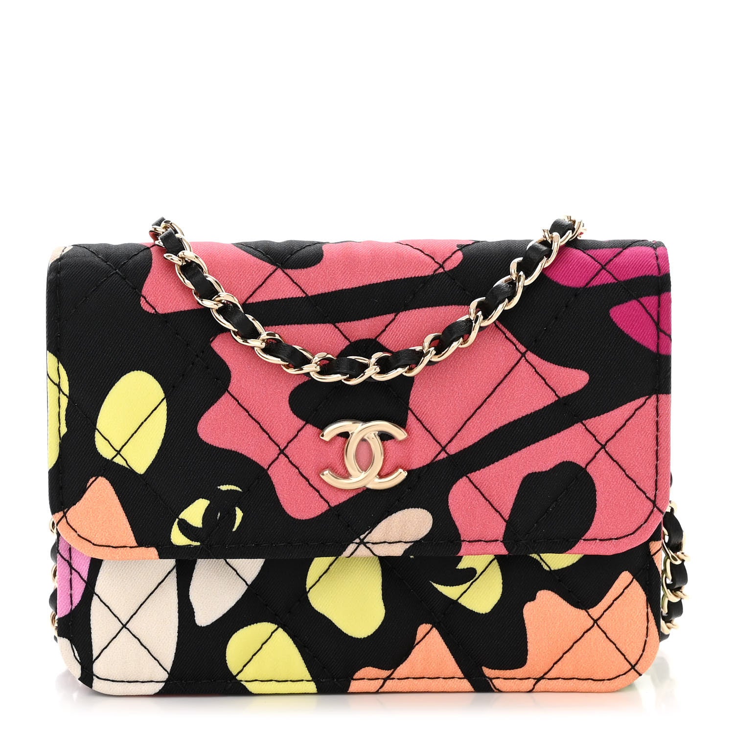 Chanel Canvas Printed CC Mini Clutch With Chain Multicolor 1 of 12