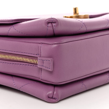 Chanel Lambskin Sleek And Chic Flap Purple 9 of 10