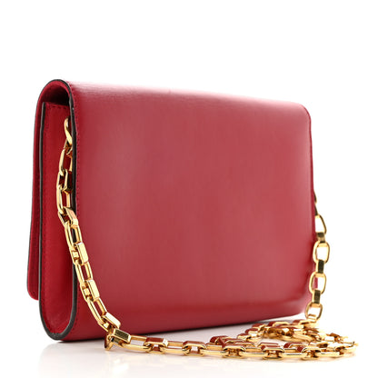 Louis Vuitton Calfskin Chain Louise MM Red 2 of 12