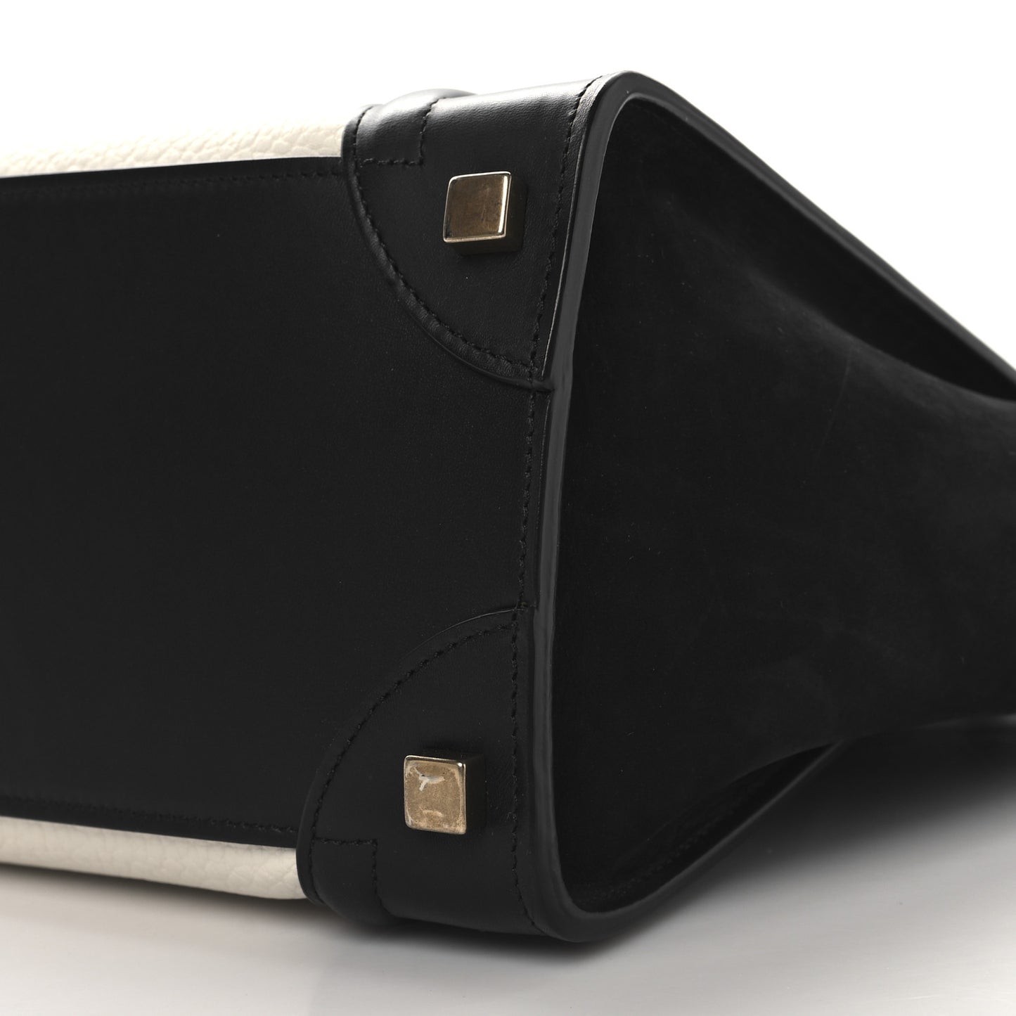 Bullhide Calfskin Micro Bi-Color Luggage Black White