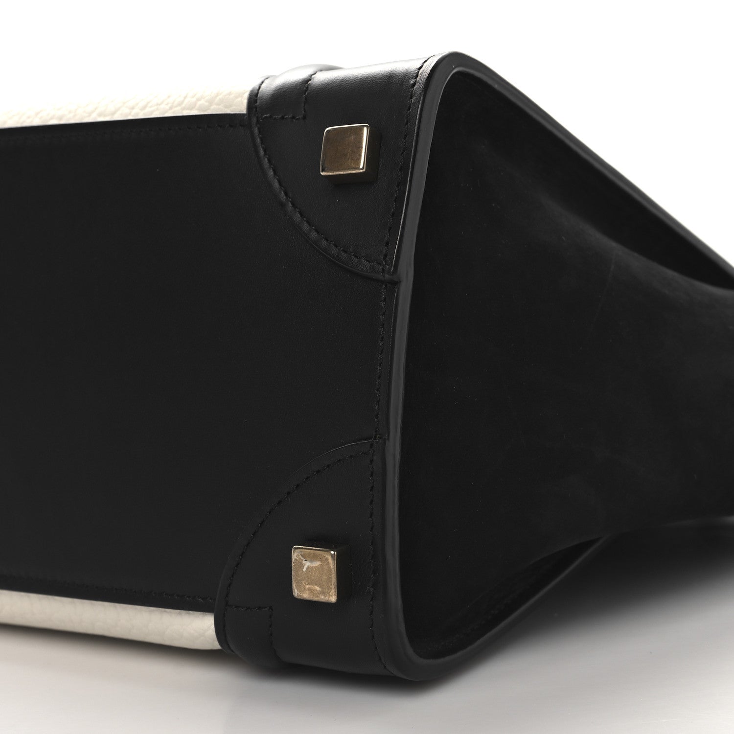 Celine Bullhide Calfskin Micro Bi-Color Luggage Black White 9 of 9