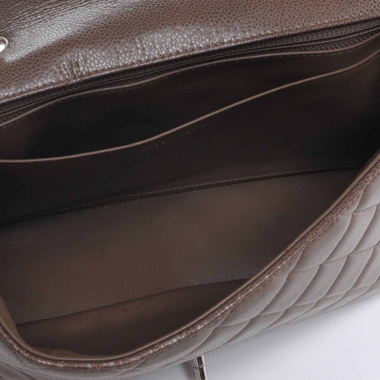 Chanel Caviar Jumbo Single Flap Taupe 5 of 7
