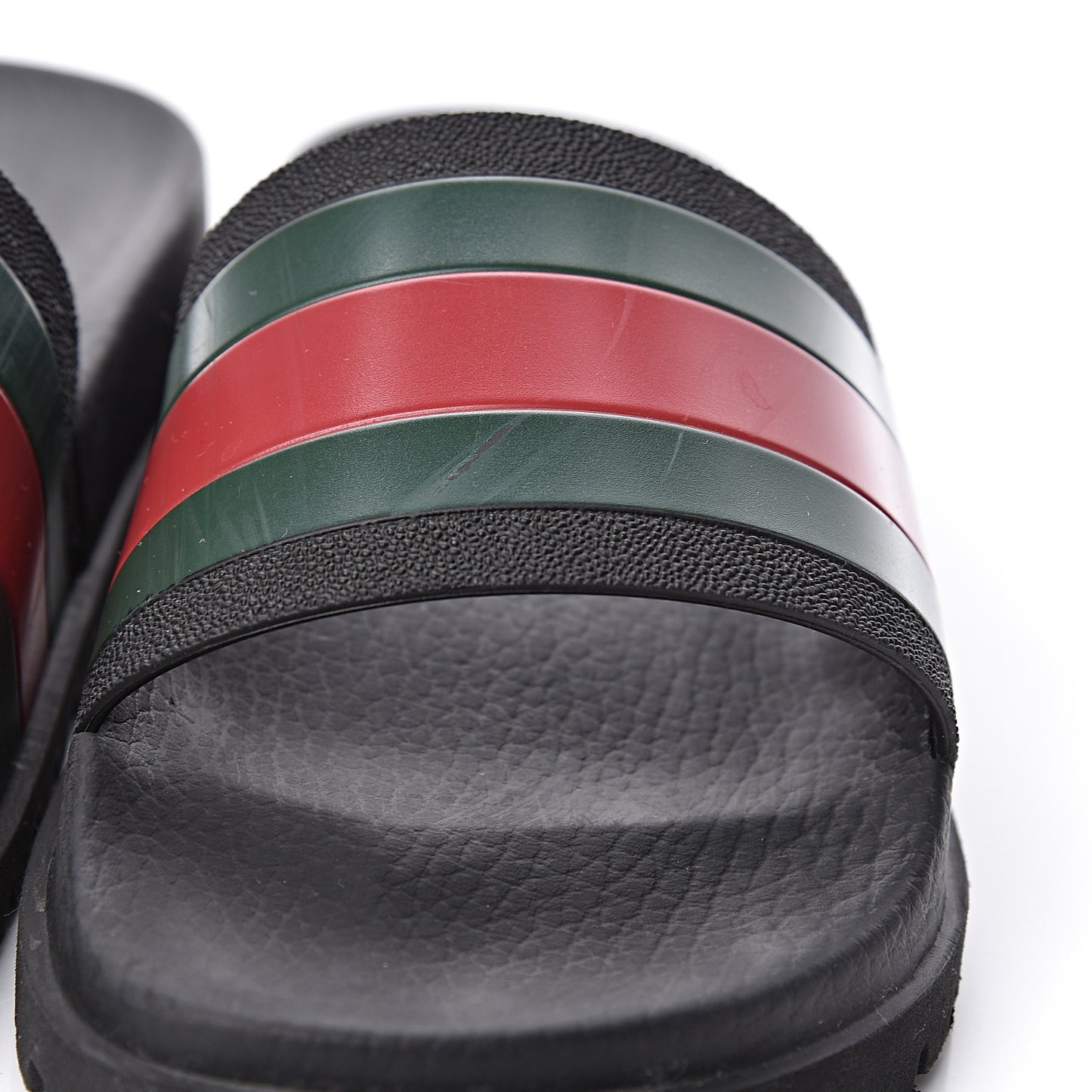 Rubber Web Mens Lug Sole Slide Sandals 6 Black Green Red