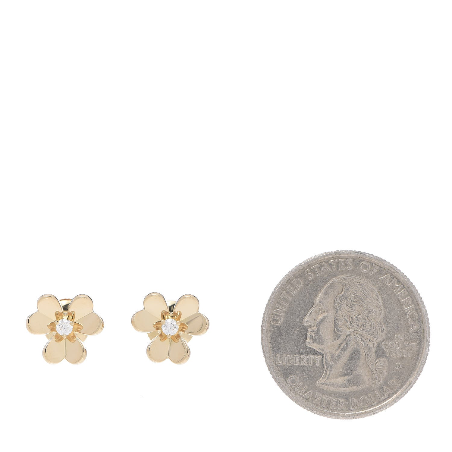 Van Cleef & Arpels 18K Yellow Gold Diamond Mini Frivole Earrings 2 of 5
