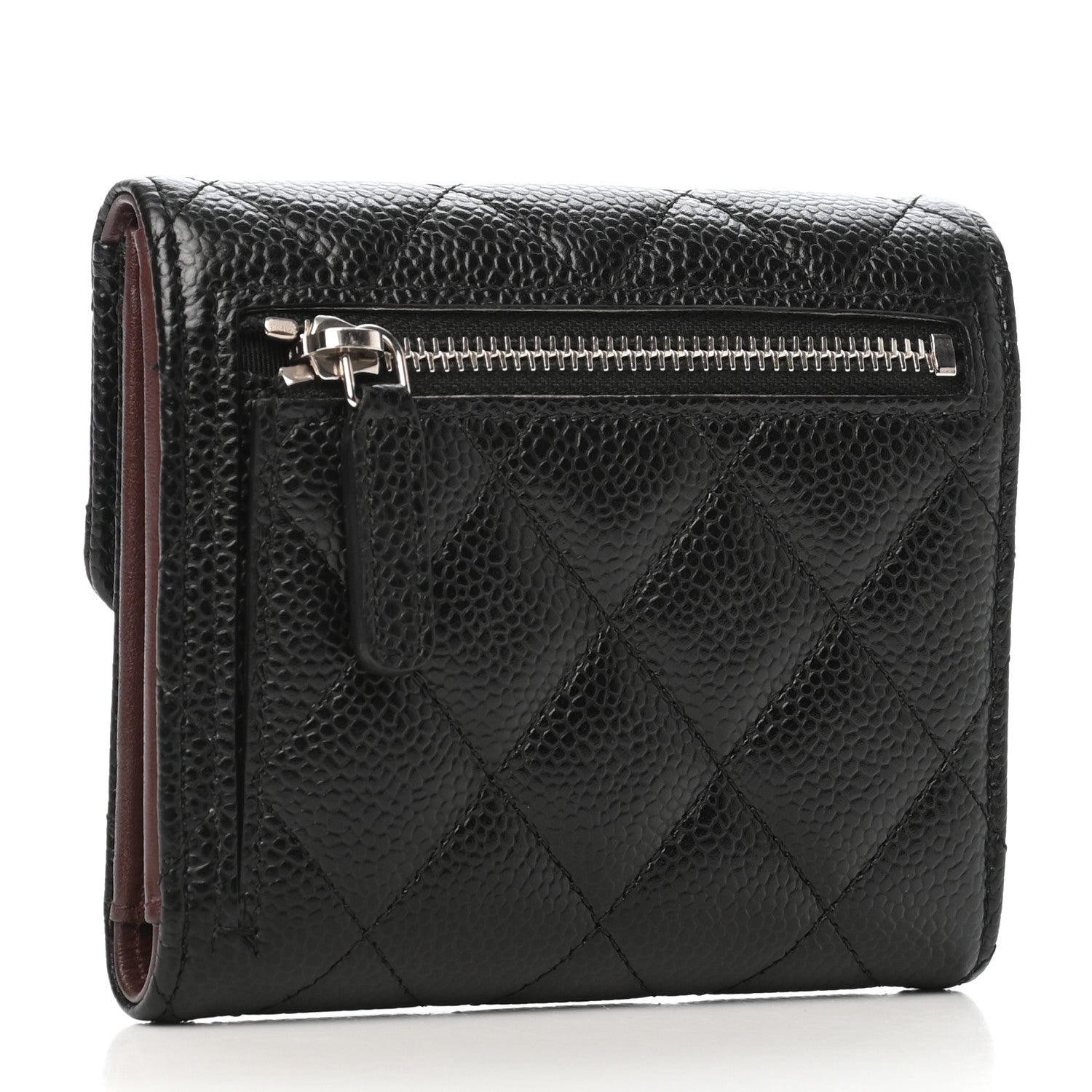 Chanel Caviar Quilted Compact Flap Wallet Black 3 of 7