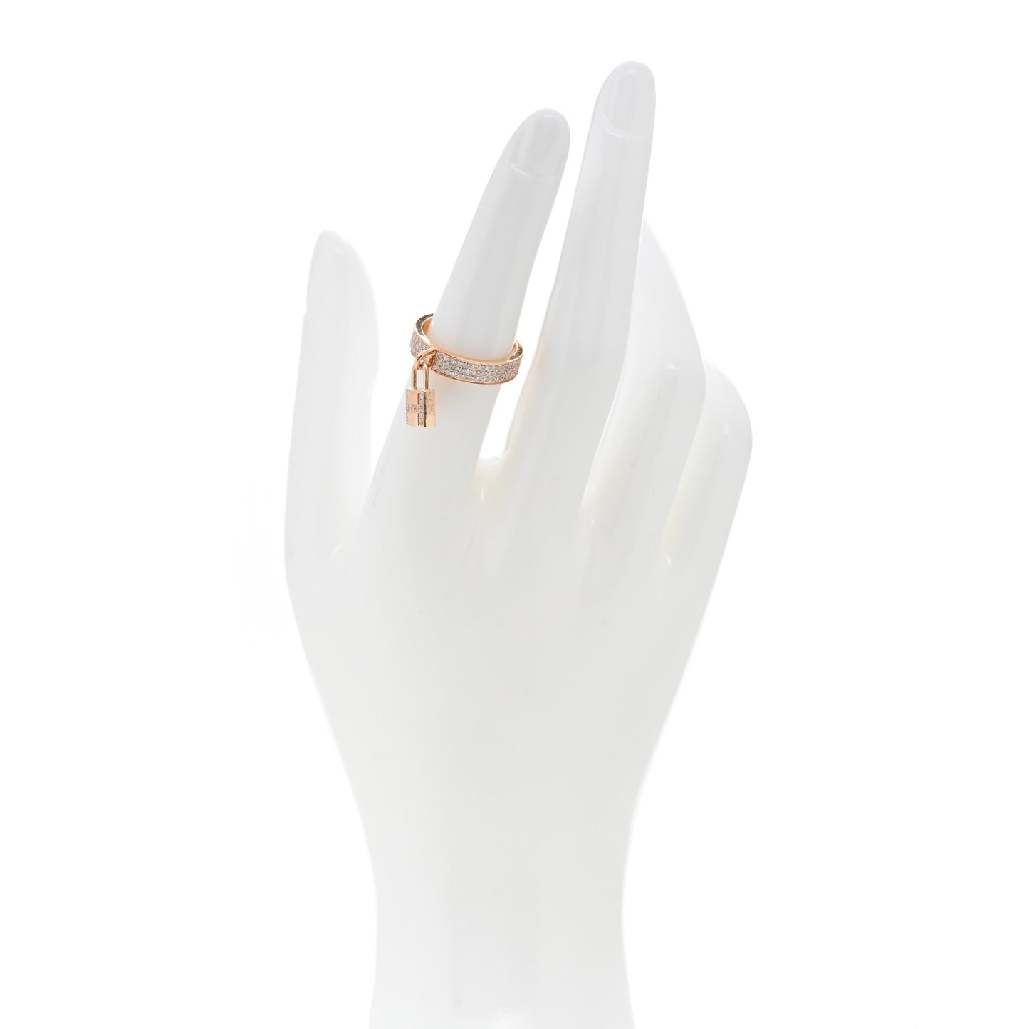 18K Rose Gold Diamond MM Kelly Clochette Ring 52 6