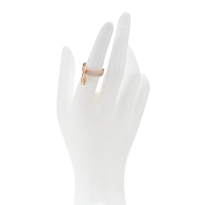 Hermes 18K Rose Gold Diamond MM Kelly Clochette Ring 52 6 2 of 7