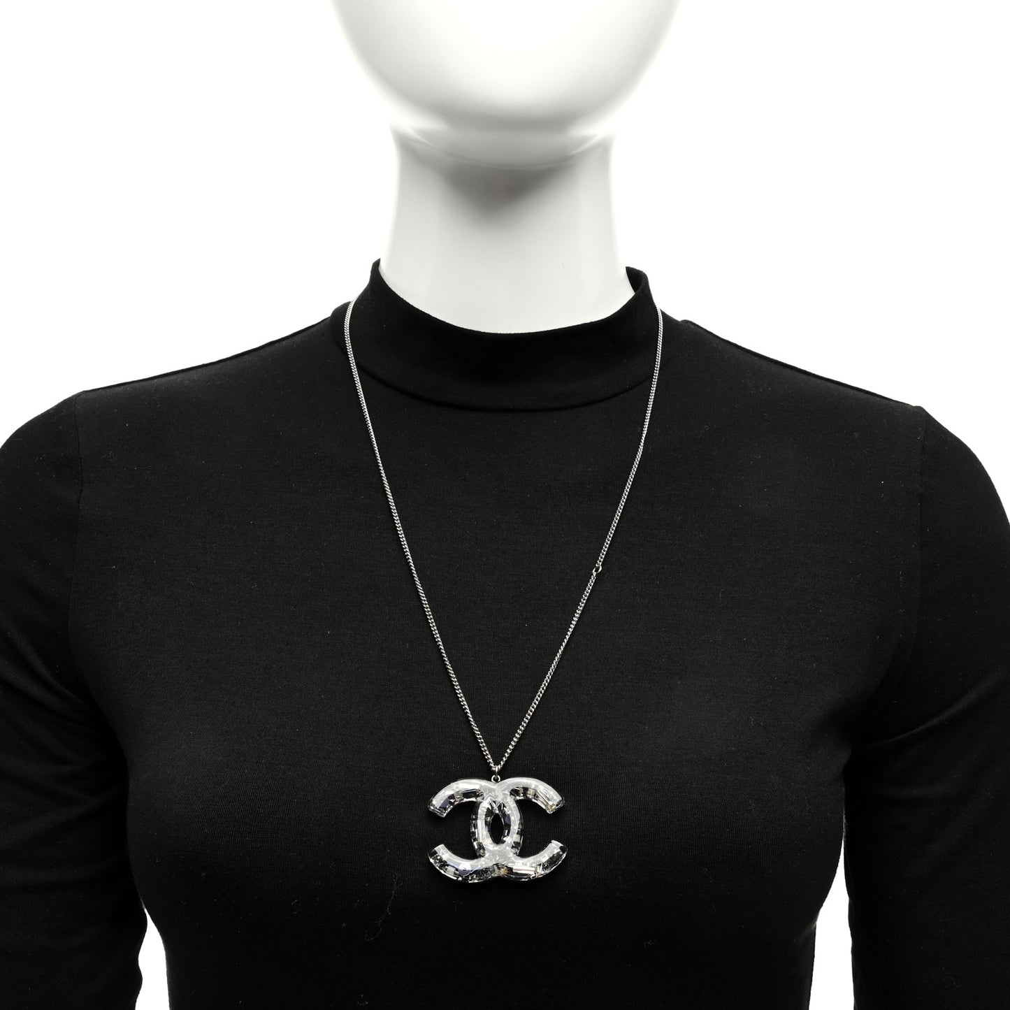 Resin CC Necklace Silver