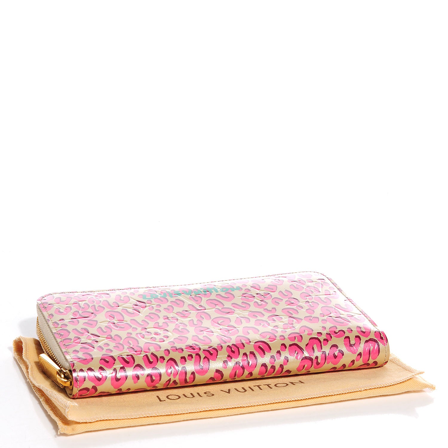 Louis Vuitton Vernis Leopard Zippy Wallet Blanc Corail 4 of 7