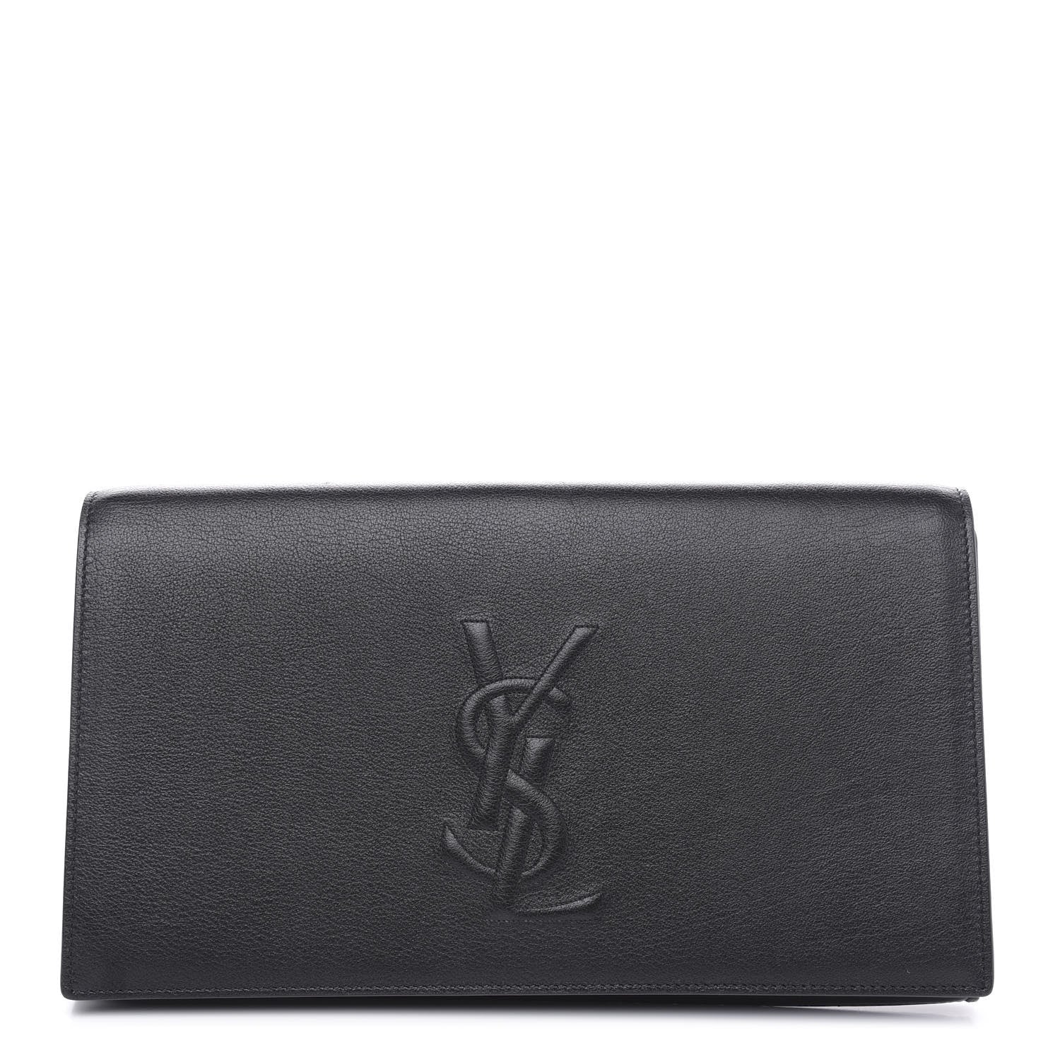 Saint Laurent Calfskin Monogram Large Belle De Jour Clutch Black 1 of 9