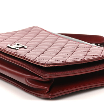 Chanel Calfskin Quilted Ballerine Flap Black Dark Red 10 of 10