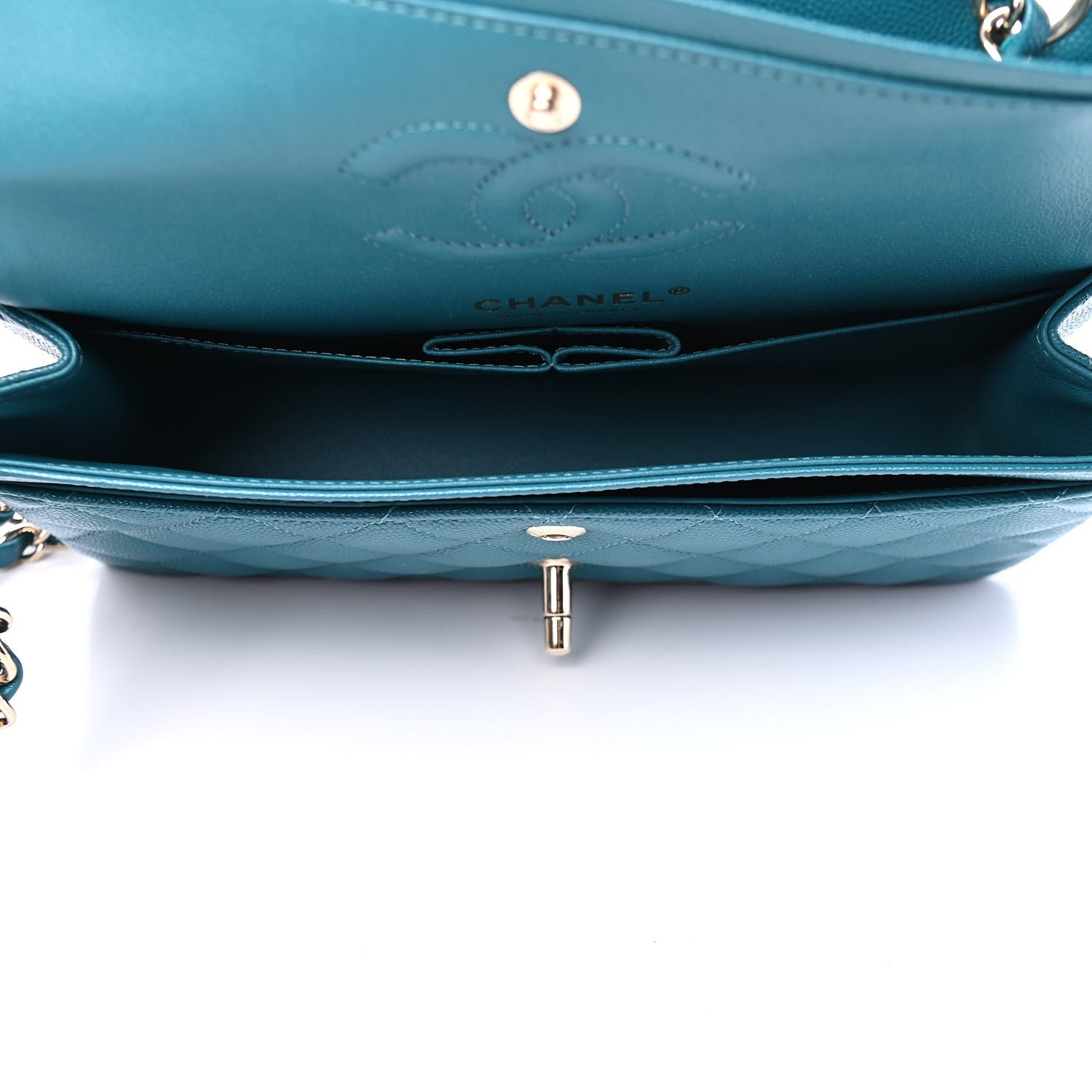 Chanel Caviar Quilted Small Double Flap Green 4 of 6
