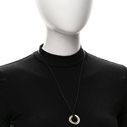 Cartier 18K Pink Yellow White Gold Diamond Trinity Paved Cord Necklace 2 of 5