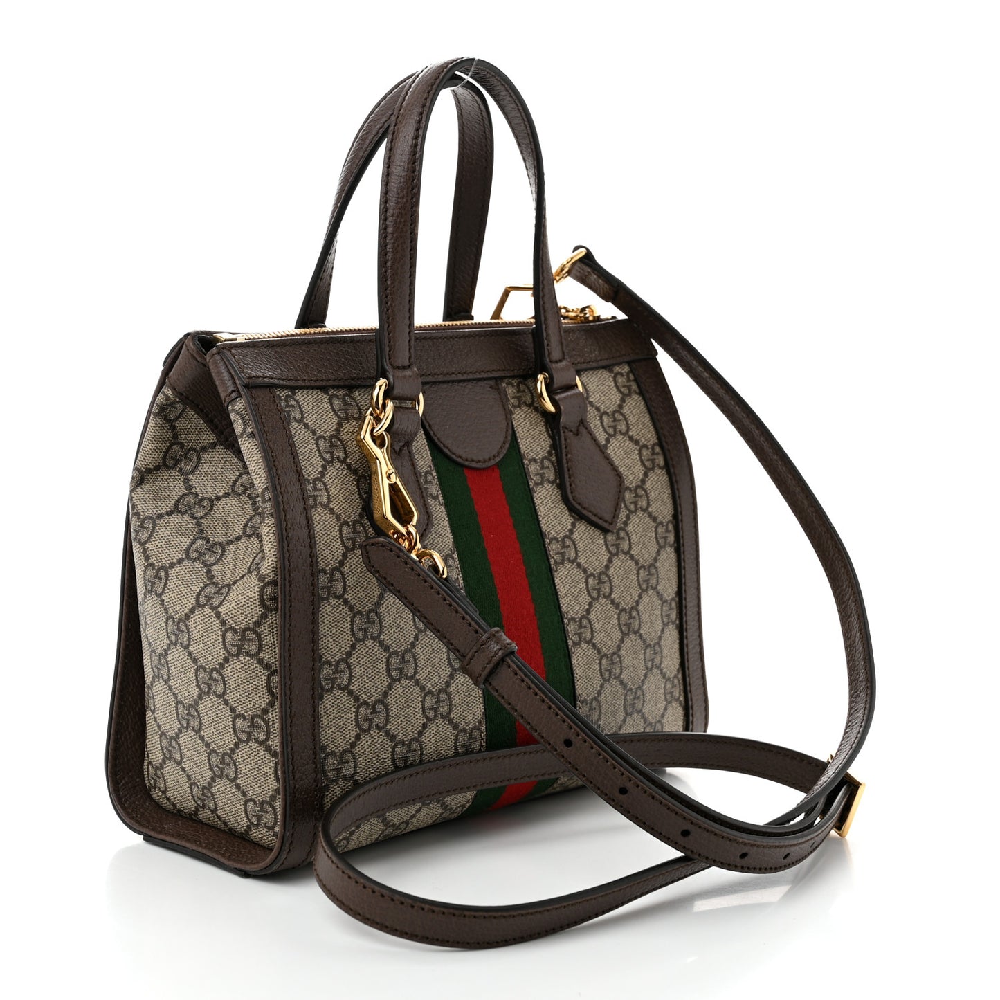 GG Supreme Monogram Small Ophidia Tote Bag Brown