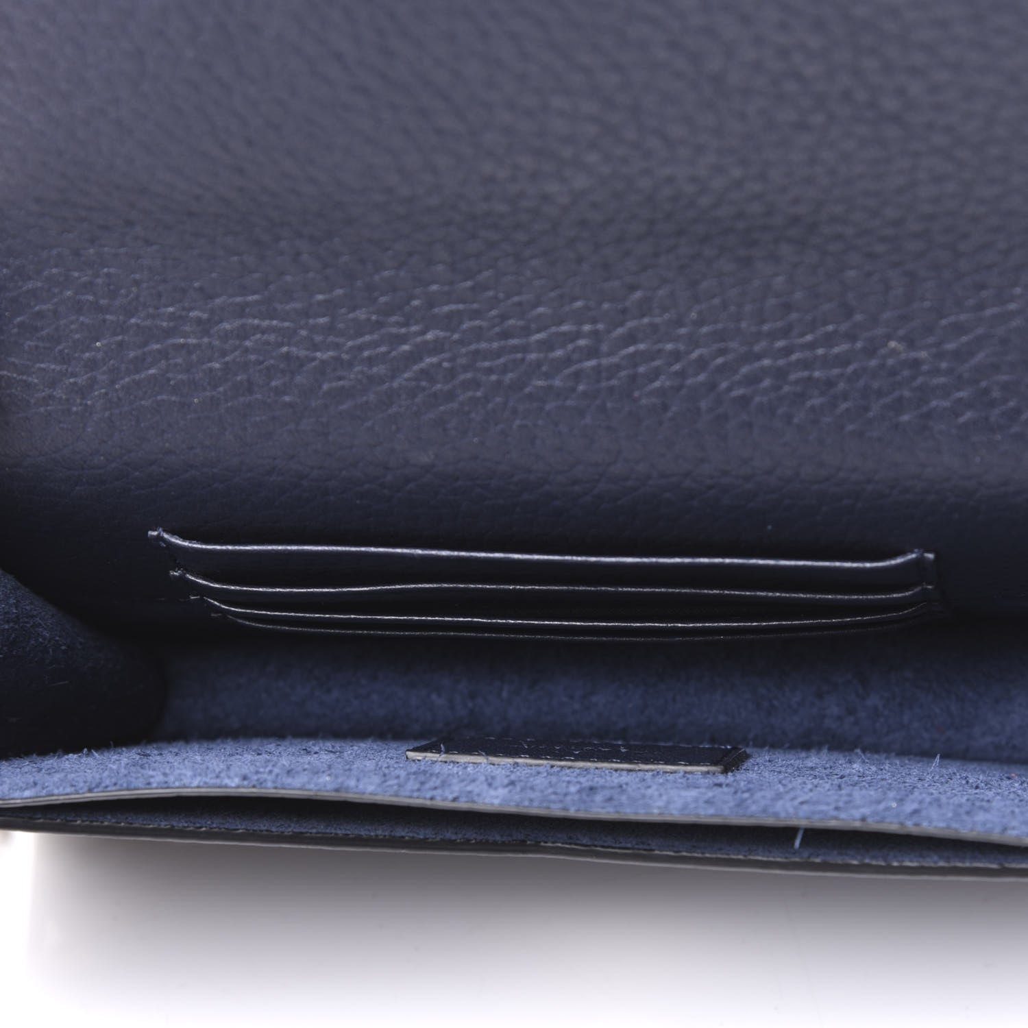 Valentino Garavani Pebbled Calfskin Rockstud Envelope Wallet on Chain Indigo 4 of 9