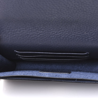 Valentino Garavani Pebbled Calfskin Rockstud Envelope Wallet on Chain Indigo 4 of 9