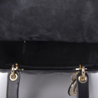 Christian Dior Lambskin Cannage Medium Lady Dior Black 6 of 9