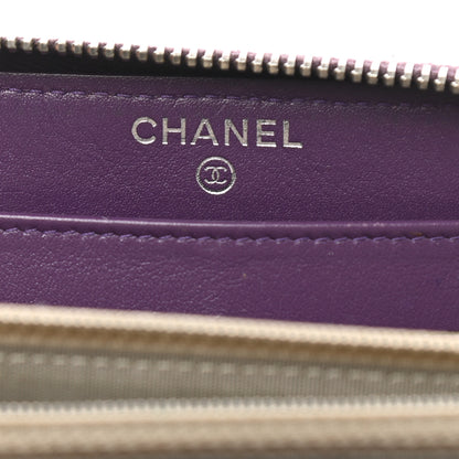 Chanel Patent Quilted Brilliant Zip Around Wallet Purple 6 of 11