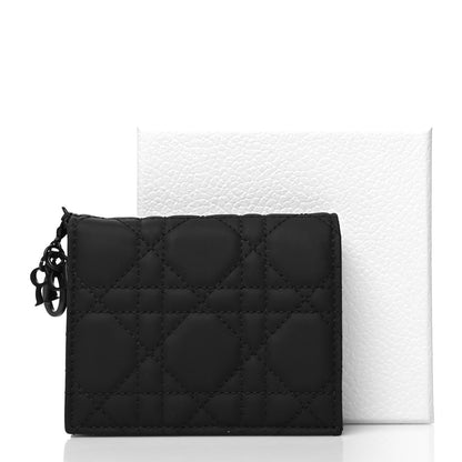 Christian Dior Ultra Matte Calfskin Cannage Mini Lady Dior Wallet Black 10 of 10