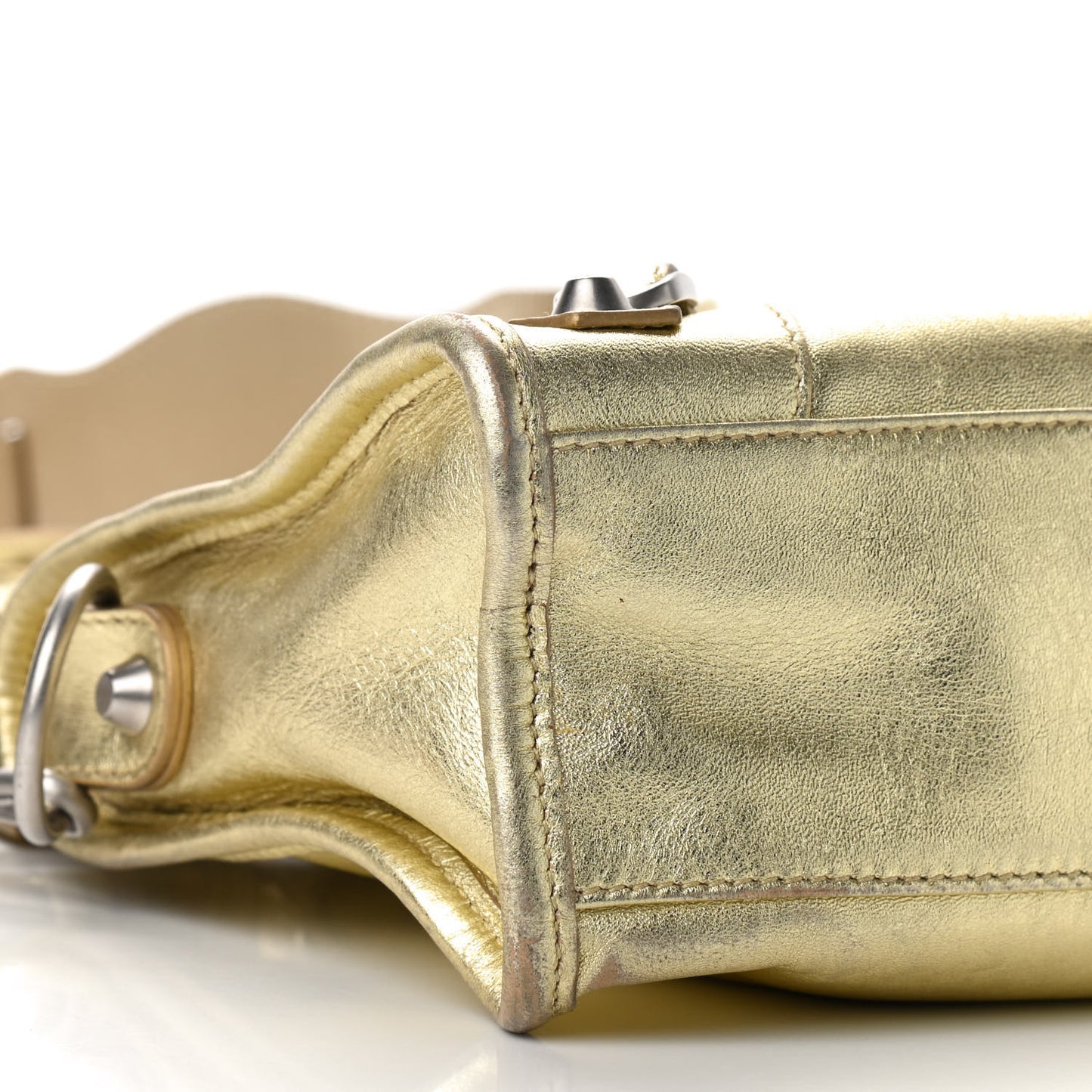 Laminated Agneau Classic Hardware Mini City Gold