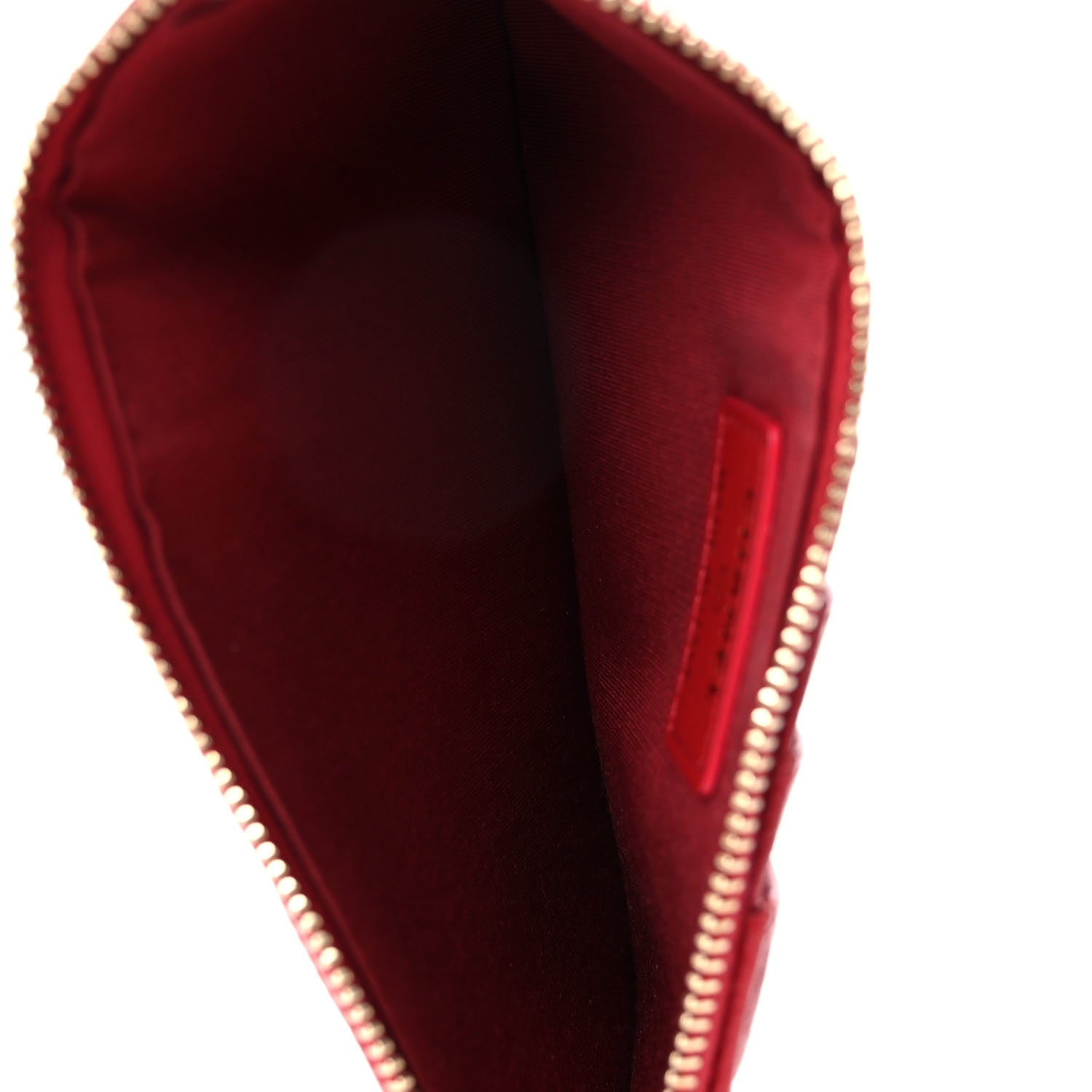 Chanel Caviar Camellia Embossed Classic Flat Wallet Pouch Red 5 of 9