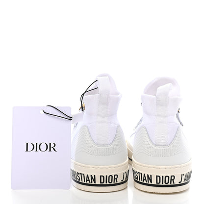 Christian Dior Technical Knit Calfskin Womens Walk'N'Dior High Top Sneakers 39.5 White 9 of 9