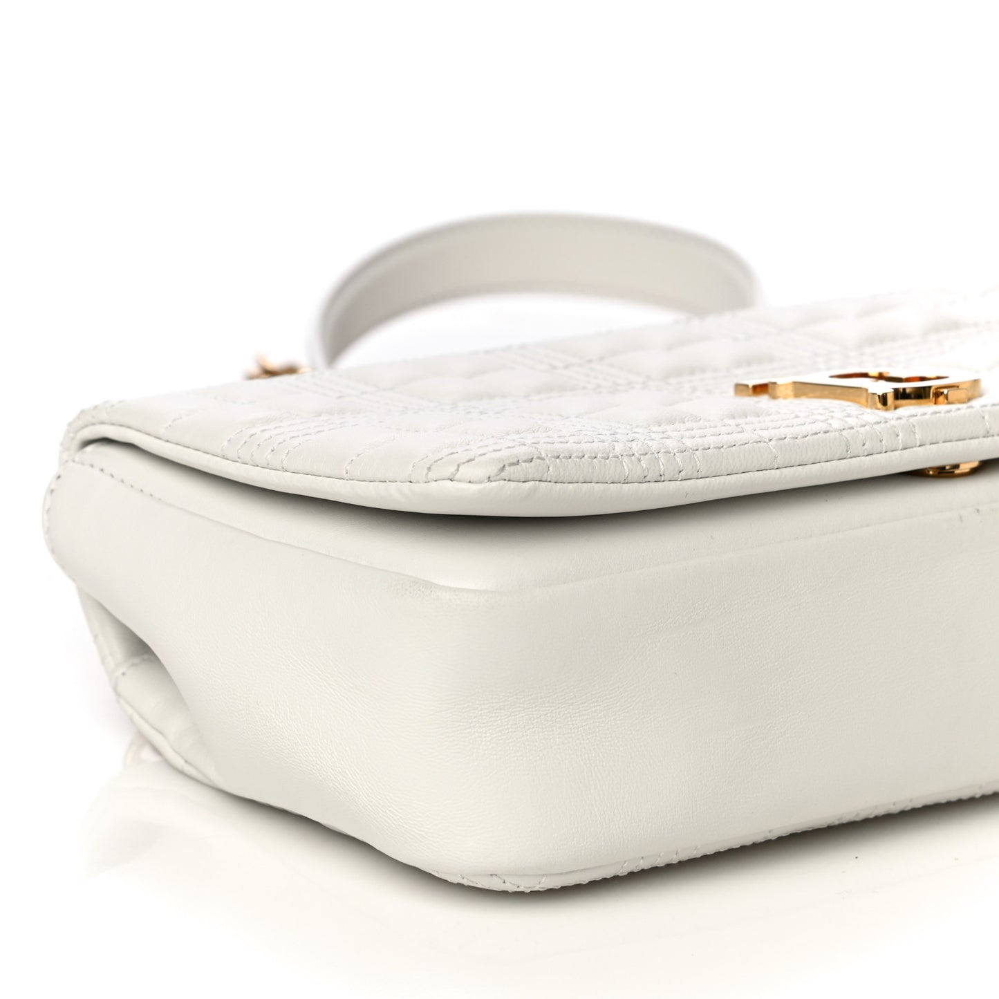 Lambskin Quilted Small Lola Bag White