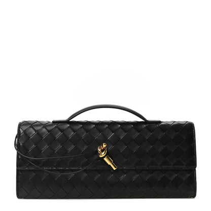 Bottega Veneta Nappa Intrecciato Long Andiamo Top Handle Clutch Black 1 of 9