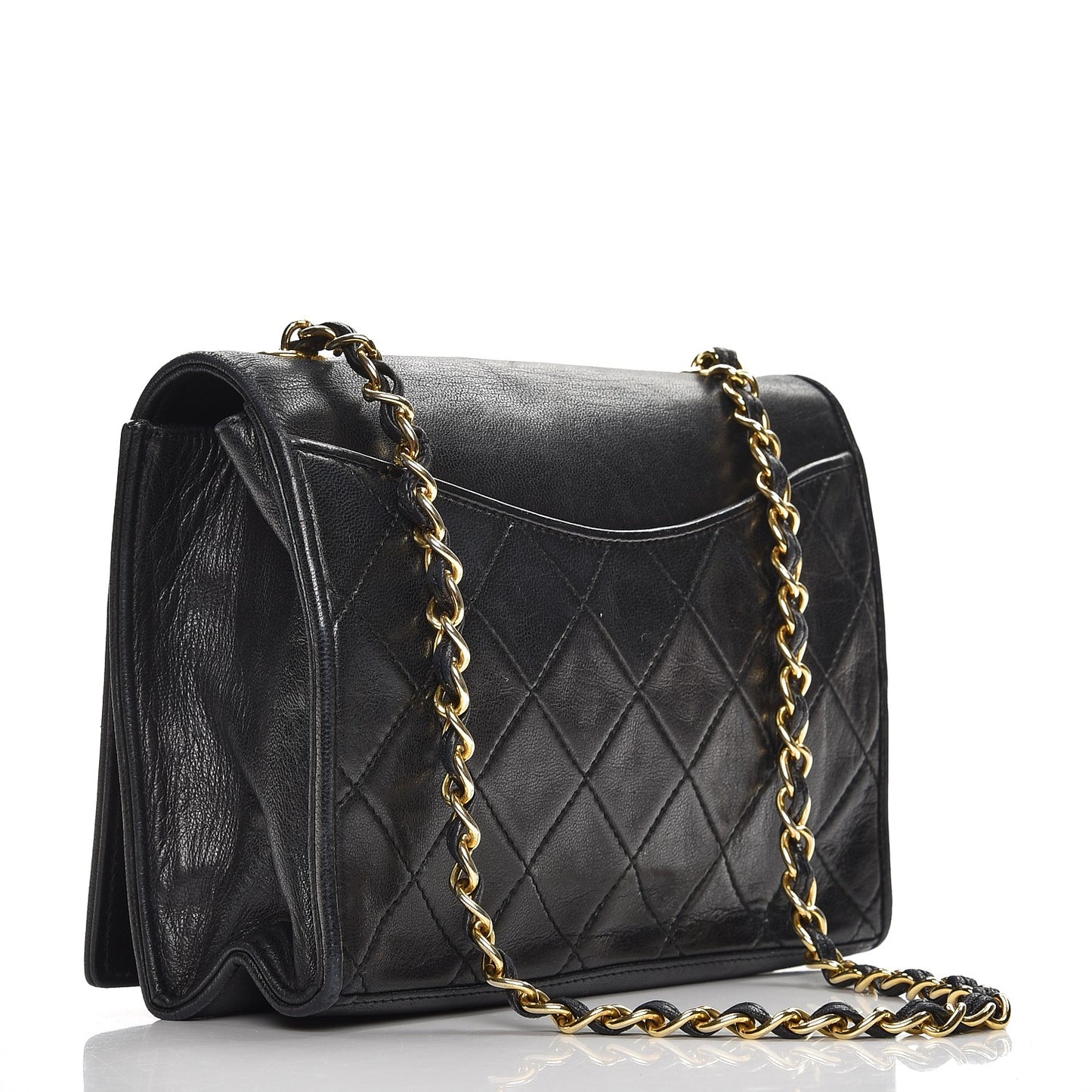 Lambskin Quilted CC Small Single Flap Black