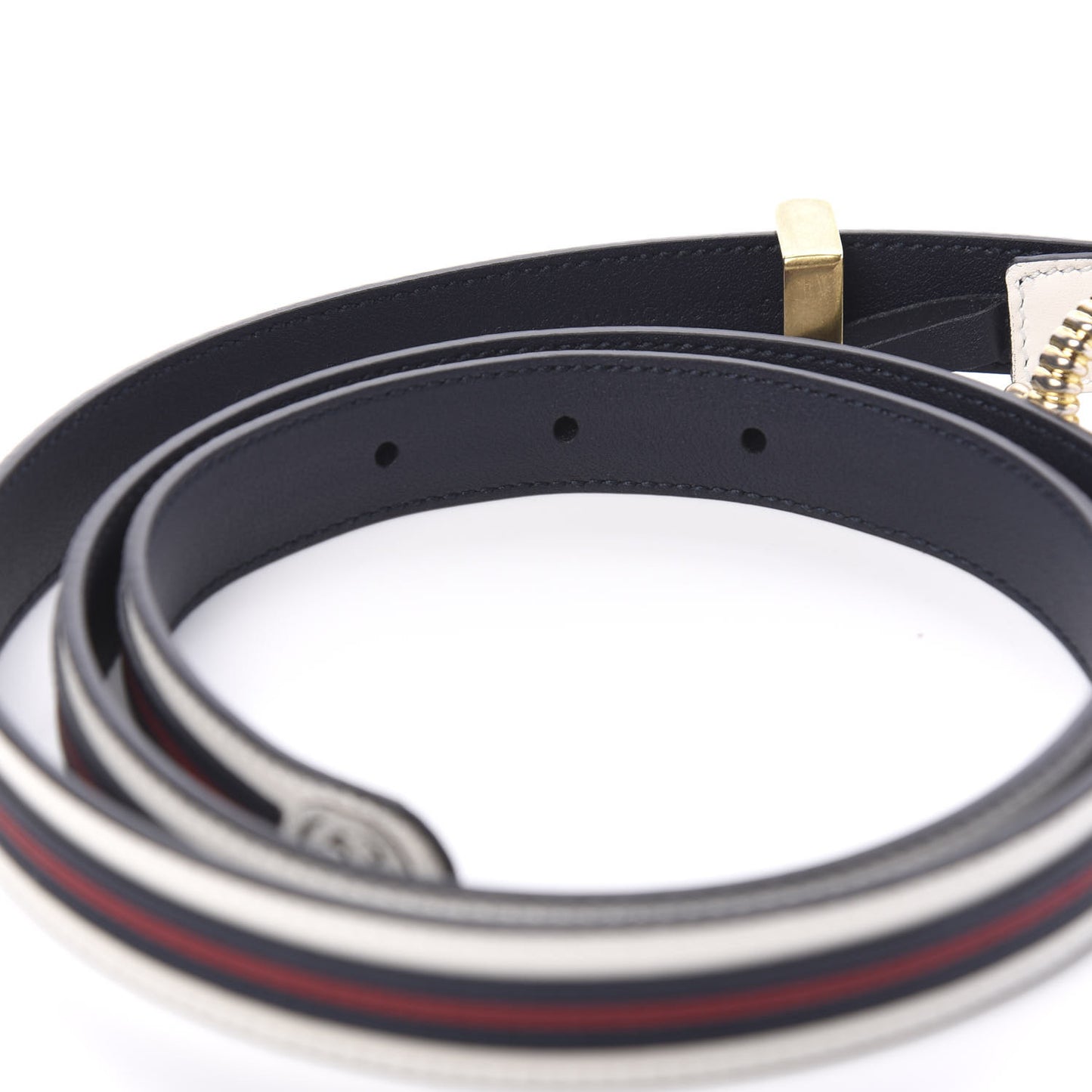 Calfskin 20mm Torchon Double G Sylvie Belt 95 38 Off White Blue Red