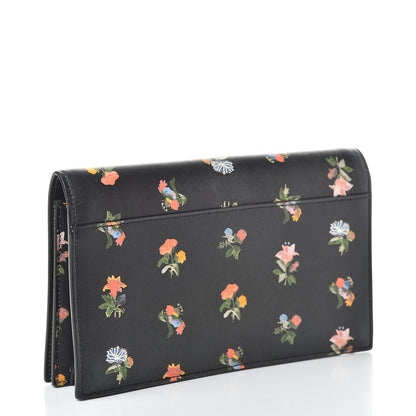 Saint Laurent Calfskin Prairie Flower Printed Small Monogram Clutch Black Multicolor 3 of 10
