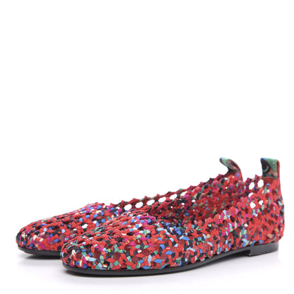 Hermes Printed Silk Braided Minorque Ballerina Flats 39.5 Multicolor 3 of 8