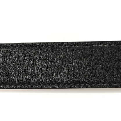 Saint Laurent Suede Calfskin Monogram Square Buckle Belt 70 28 Black 3 of 6